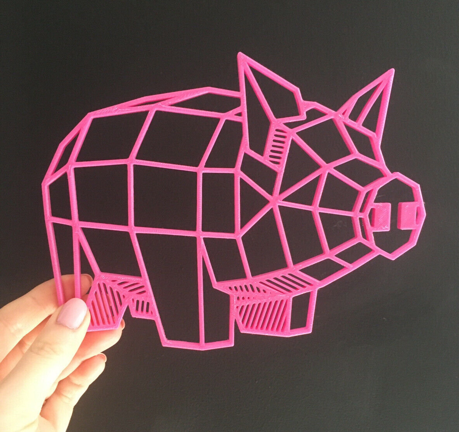 Geometric Pig pared arte decoración colgante decoración estilo Etsy