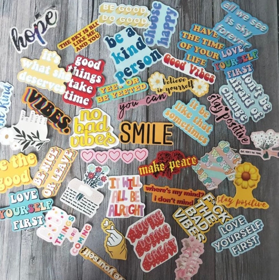 Inspirational Quote Stickers Pack Water Bottle Stickers Etsy