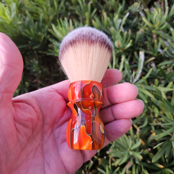 Yellow and Gold Acrylic Shaving Brush