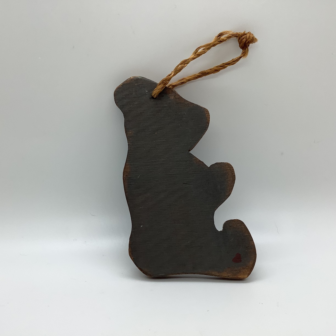 Primitive Look Hand Painted Wood Bear Ornament - Etsy
