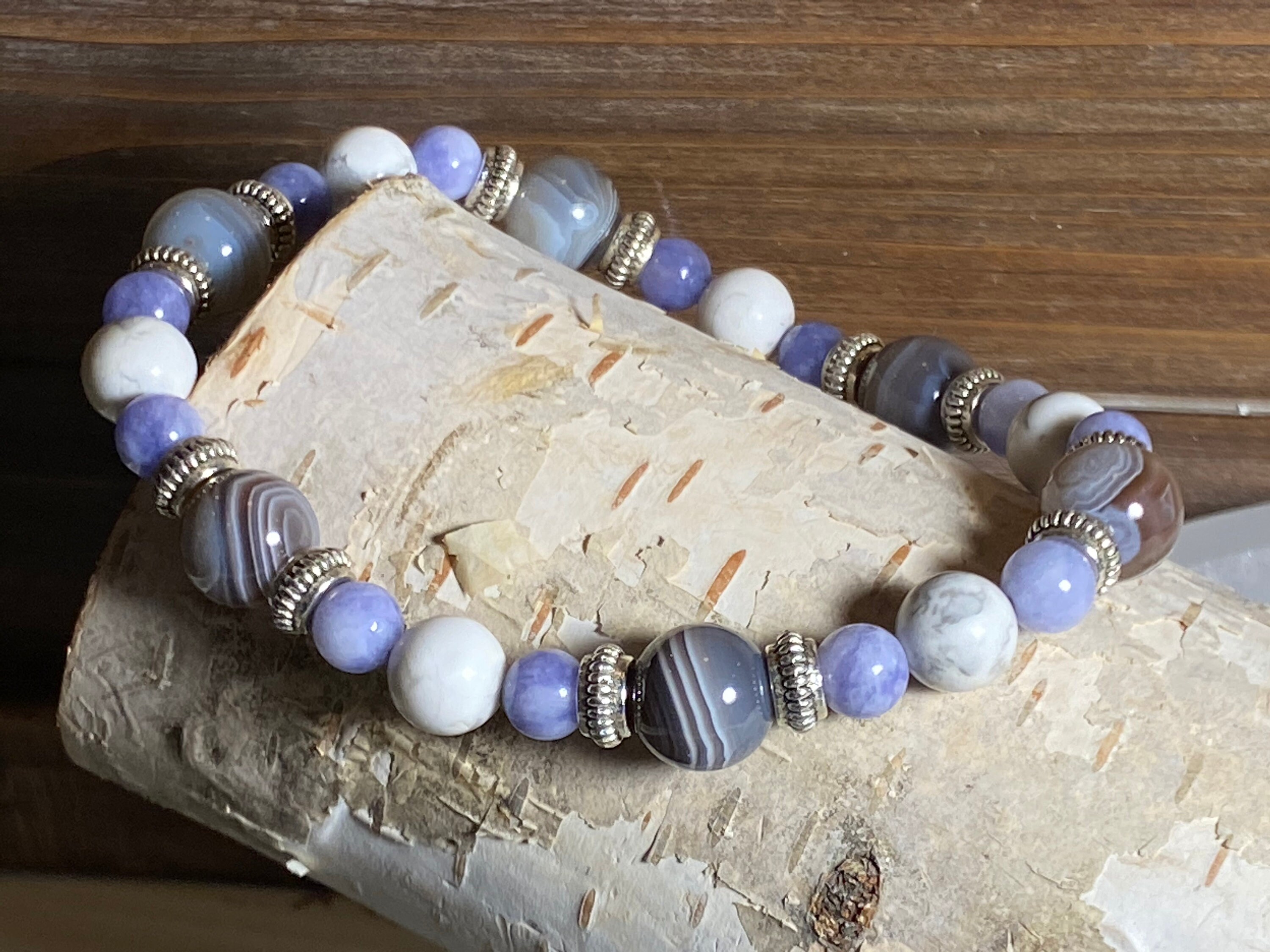 ZEPFJHE Aquamarin Armband Damen - Natürliche Edelsteine Im Handwerksdesign