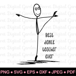 Citação de professor de dança SVG | Melhor Professor de Dança Svg | Instrutor de Dança Svg | Decoração de estúdio de dança | Downloads Digitais