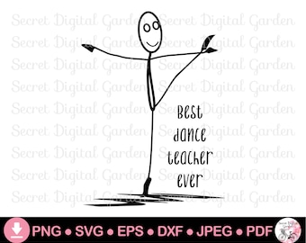 Tanzlehrer Zitat SVG | Bester Tanzlehrer SVG | Tanzlehrer SVG | Tanzstudio Dekor | Digitale Downloads