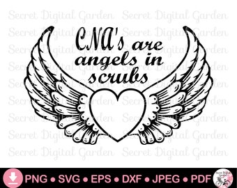 Geprüfte Pflegehelferin SVG PNG | CNAs are Angels in Scrubs | Cna SVG für Shirts | Pflege-Svg-Datei für Cricut Cut File | Kommerzielle Nutzung