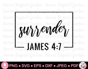 Bibel Vers Christentum Gläubige Religiöse Zitat Design | Hingabe | Jakobus 4:7 | SVG Png Dxf Jpg PDF