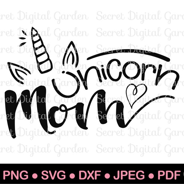 Cute Unicorn Mom Svg Unicorn Birthday Party Shirt Instantly Downloadable Svg Png