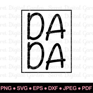 Da Da SVG PNG | Dada | Nieuwe vader vaders dag Svg Cricut projecten