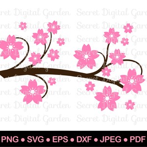 Japanische Kirschblüte SVG Sakura Kirschblüte Frühlingsblume SVG Clipart Png Dxf Jpg PDF Digital Download