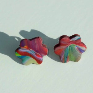 Marble Flower Post/ Stud Earrings