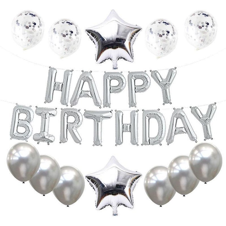 Happy Birthday Party Foil Balloons Blue Letters Confetti Latex Balloons Birthday party decorations kids Baby Shower 16inch 25pcs