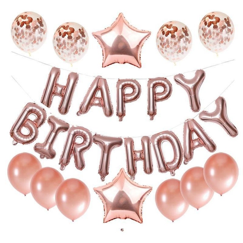 Happy Birthday Party Foil Balloons Blue Letters Confetti Latex Balloons Birthday party decorations kids Baby Shower 16inch 25pcs