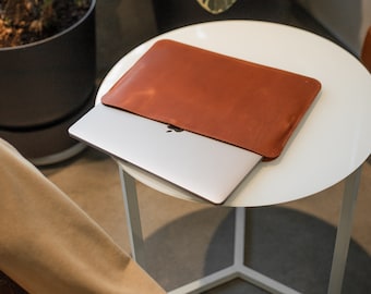 Handmade Leather MacBook Case: Protective Sleeve with Personalization