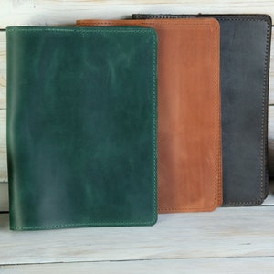 Leather notebook cover A5, handmade, Leather binding for  B6, A6, Moleskine, Hobonichi, Leuchtturm notepad, an original and practical gift.