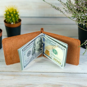Leder Geldklammer, Mann Portemonnaie, Ein Geschenk an ihn, Kostenlose Gravur, Kostenlose Personalisierung, Kompakte Geldbörse, Geschenk für Bruder, Portemonnaie Handmade,