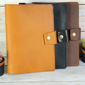 Personalized Leather Notebook Cover: Free Engraving, Hobonichi, A5/A6/B6