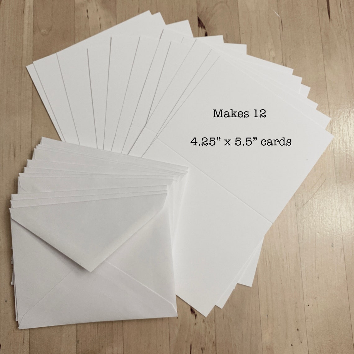 DIY White Note Card Set of 12 Blank & Creased 325 Gsm 120 Etsy