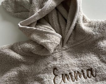 Poncho de bain personnalisé | Serviette de bain à capuche | Serviette à capuche avec prénom | Cadeau de naissance | Serviette de bain brodée | Serviette de bain bébé avec prénom