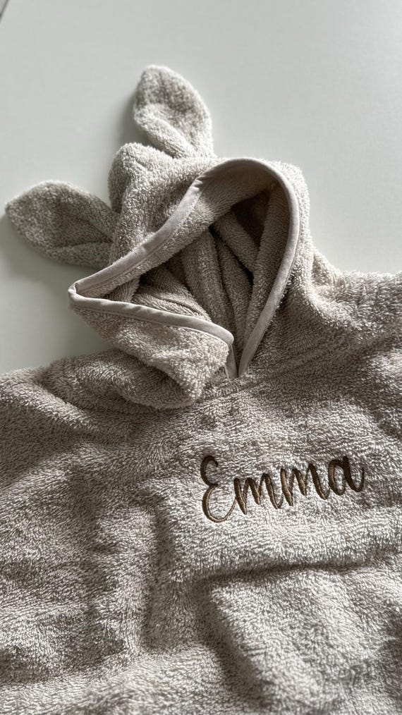 Badeponcho personalisiert | Badetuch mit Kapuze | Kapuzenhndtuch mit Name | Babygeschenk Geburt | Badetuch bestickt | Badetuch Baby mit Name