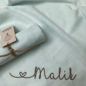 Mulltuch personalisiert Spucktuch personalisiertes Mulltuch Spucktücher organic cotton Baby Geschenk Geburt mit Name Bild 2