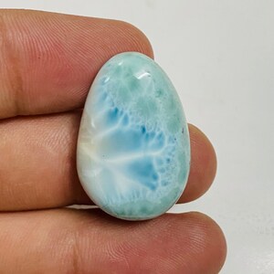 Larimar Stone Cabochon , Grade AAA - Dominican Republic - Polished  Larimar Crystal Cabochon -  Blue  Green Larimar Cabochon.