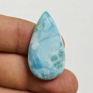 The Best of Larimar, Natural Larimar, Palm Stone, Larimar Jewelry ,Larimar Jewelry , AAA Larimar Pear Shape Larimar, Making for Pendant.