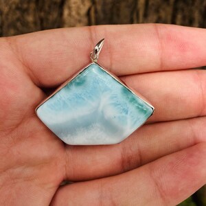 Larimar pendant, Larimar, Larimar silver pendant,925 sterling silver jewelry, gemstone pendant, gift for her, handmade. SKU A13