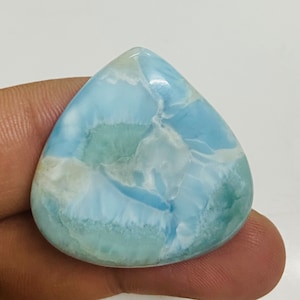 Larimar Cabochon, HEART Shape Larimar , Larimar Palm Stone, Dominican Republic Larimar , Larimar Miner, Loose Larimar Unisex Item larimar.