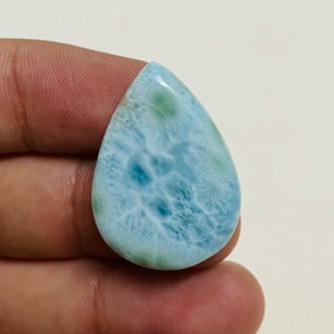 The Best of Larimar, Natural Larimar, Palm Stone, Larimar Jewelry ,Larimar Jewelry , AAA Larimar Pear Shape Larimar, Making for Pendant.