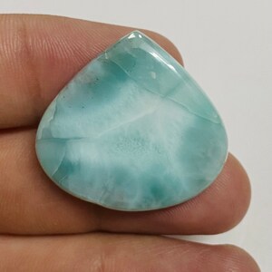 Beautiful Larimar Cabochon, HEART Shape Larimar , Larimar Palm Stone, Dominican Republic Larimar , Larimar Miner, Unisex Item larimar.