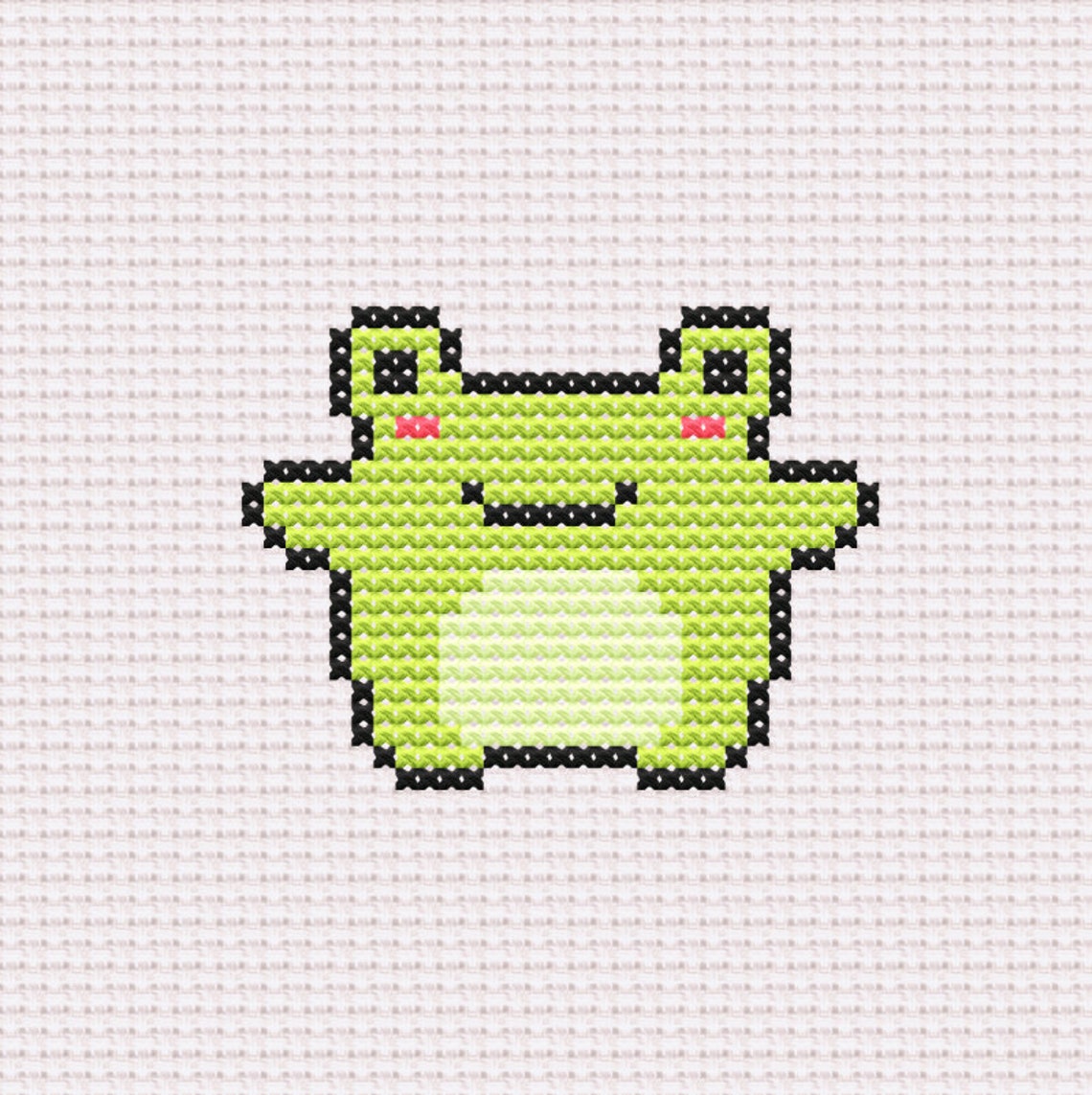 Happy Frog Cross Stitch Pattern Chart PDF Modern Cross Etsy