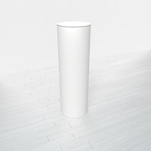Cylindrical Pedestal - White Base + White Top - 11.5" x 11.5" x 36"