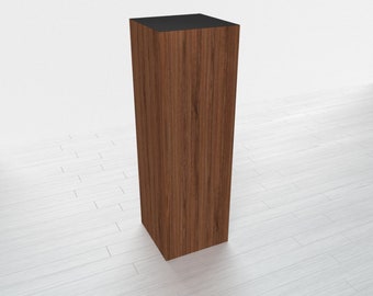 Rectangle Pedestal - Thermo Walnut Base + Black Top - 11.5" x 11.5" x 36"