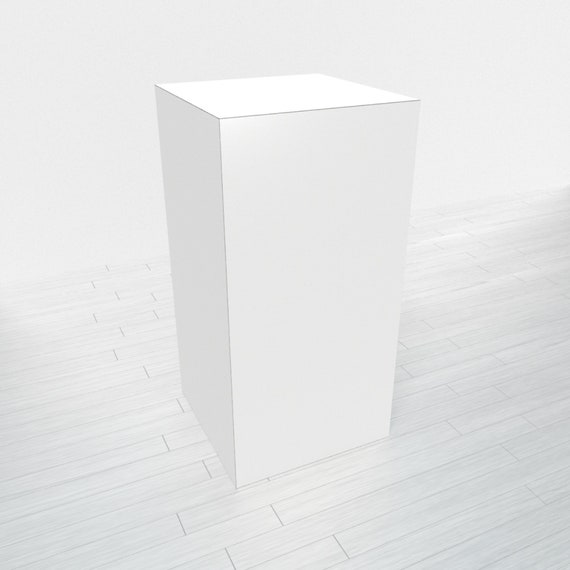 Rectangle Pedestal - White Base + White Top - 18