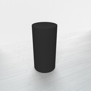 Cylindrical Pedestal - Black Base + Black Top - 15" x 15" x 30"
