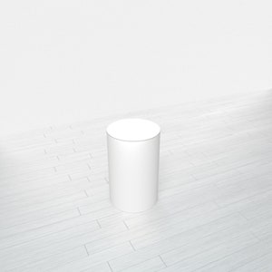 Cylindrical Pedestal - White Base + White Top - 11.5" x 11.5" x 18"