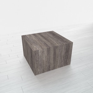 Rectangle Pedestal - Blackened Fiberwood Base + Blackened Fiberwood Top - 18" x 18" x 12"