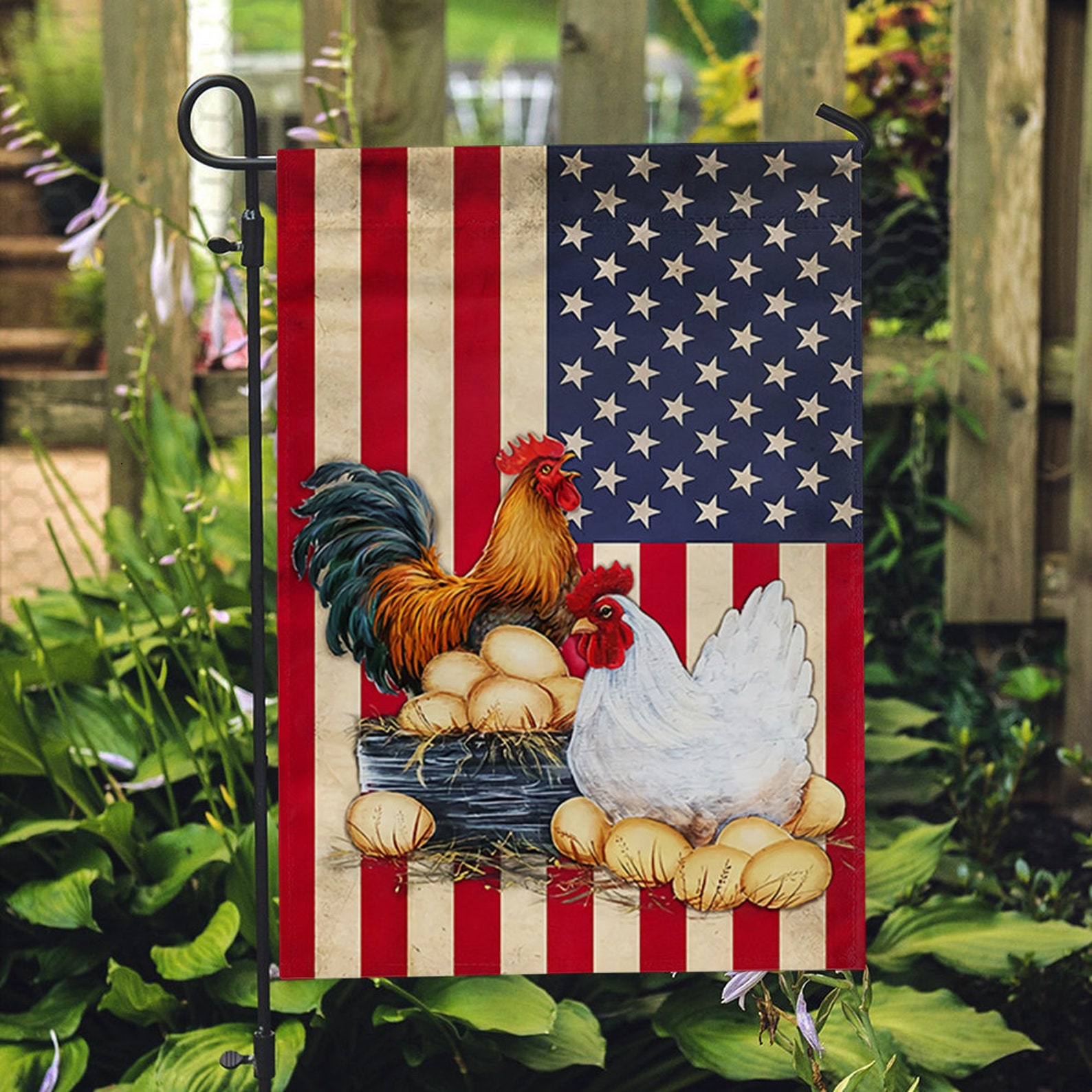 Chicken Coop American Flag Chicken Flag Gift for Farmer Etsy