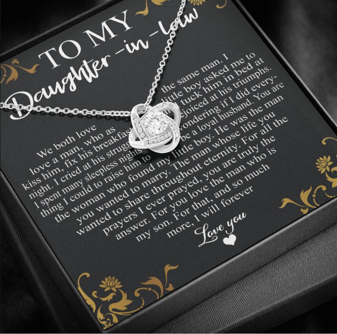 Special Necklace Gift To Daughter In Law Love Knot Necklace Etsy