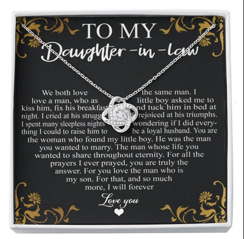 Special Necklace Gift To Daughter In Law Love Knot Necklace Etsy