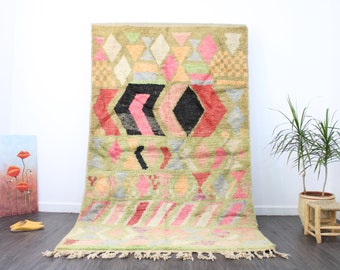 Vintage Boujaad  Moroccan Rug, Authentic Moroccan Rug, Handmade Berber Rug, Authentic Morrocan Rug, Wool Area Rugs, Shag Wool Rug