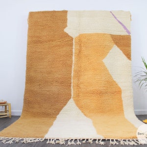 Brown Beni Ourain Rug – Authentic Moroccan Wool Carpet – Handmade Berber Area Rug – Custom Size Boho Decor
