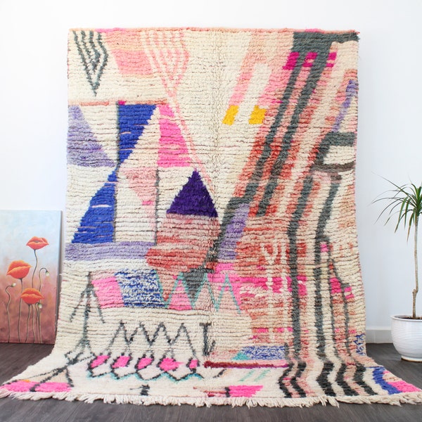 Pink Moroccan Rug, Colorful Living Room Rug, Berber Rug Pink, Custom Area Rug, Handmade Wool Rug, Home Decor Rug, Beni Rug, Berber Teppich