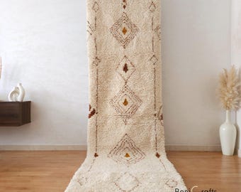 Handmade Moroccan Wool Rug – Cream Berber Runner Rug