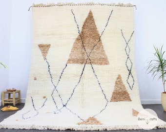 Berber Moroccan Rug, Wool Beni Ourain Rug, Stripped Morrocan Rug, Shag Area rug, Morrocan Rugs for Living Room, Modern Plush Shag Wool Rugs