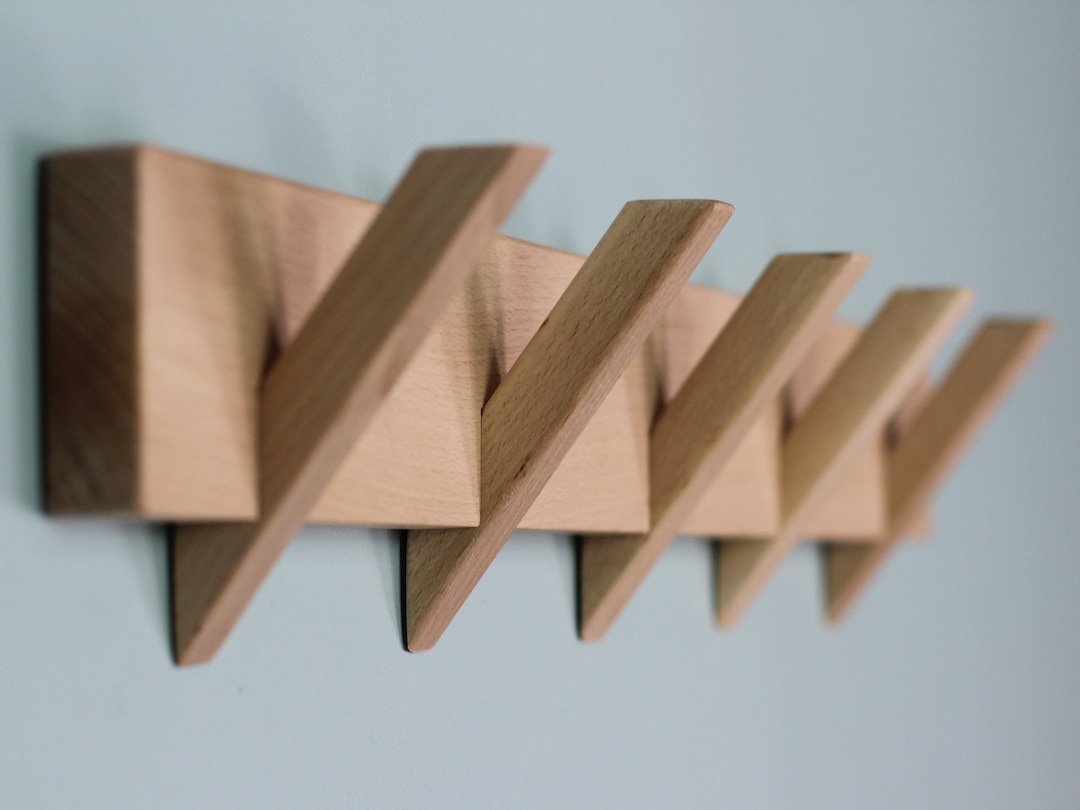 Wood Coat Rack / Wall Mounted Coat Rack / Modern Rack With 45 67 8