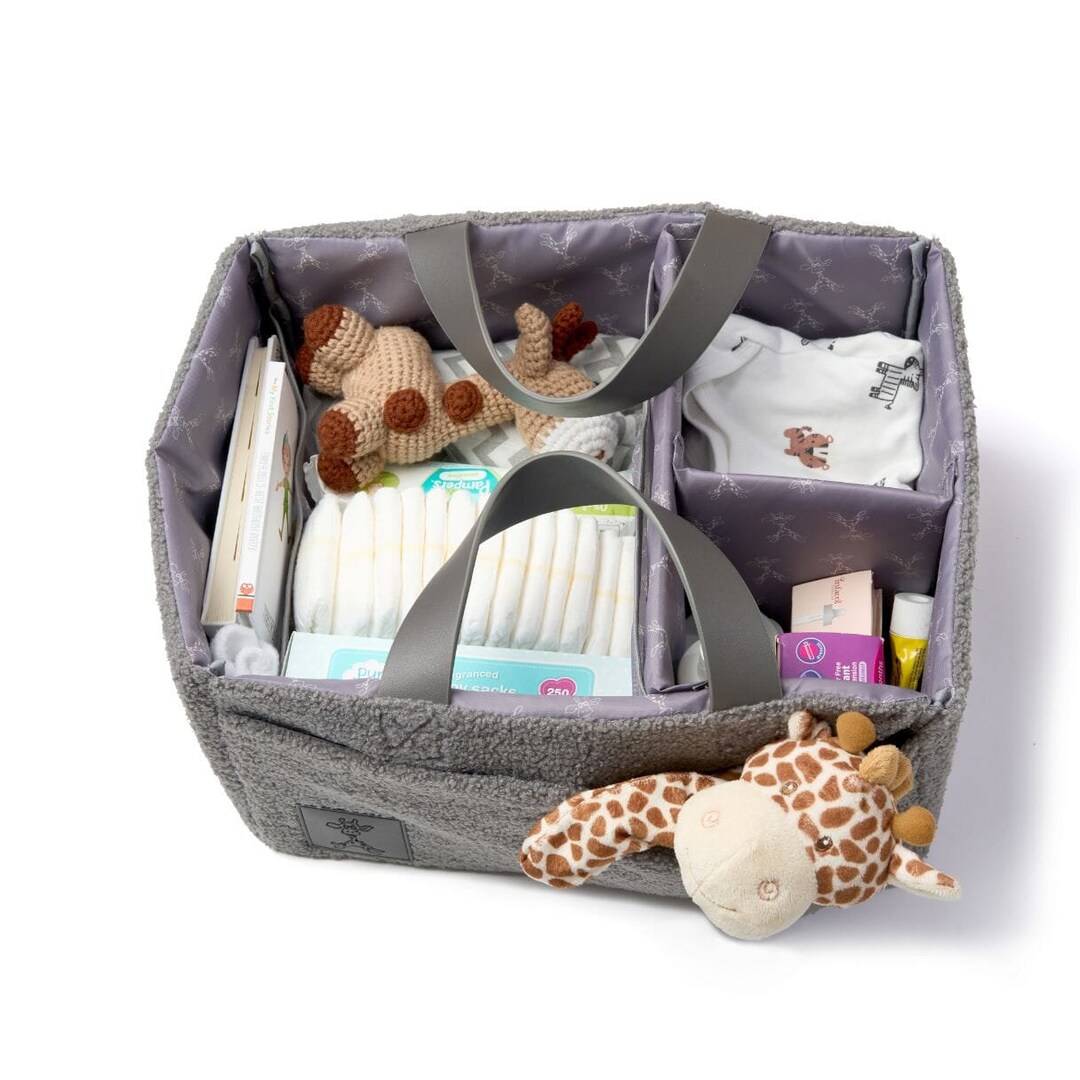 Grey Teddy Nappy Caddy Diaper Caddy Baby Organiser Nappy Caddy for Storage Large Baby Storage Basket Baby Caddy Christmas Gift Etsy