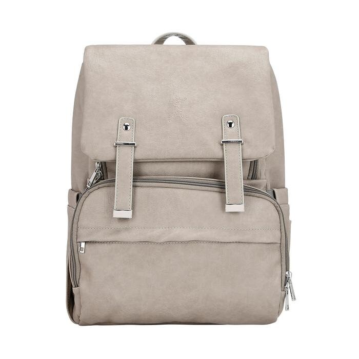 grey backpack changing bag