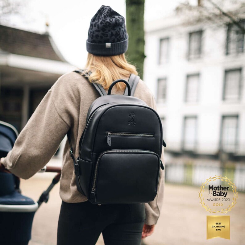 Black Baby Changing Bag with Logo