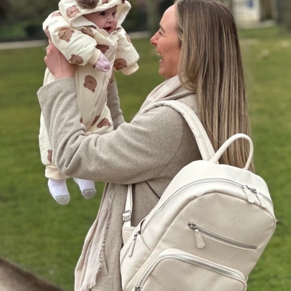 Beige Changing Bag, Hospital Bag, Diaper Bag, Water-resistant