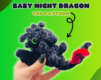 PDF Digital Crochet Pattern- Baby Night Dragon